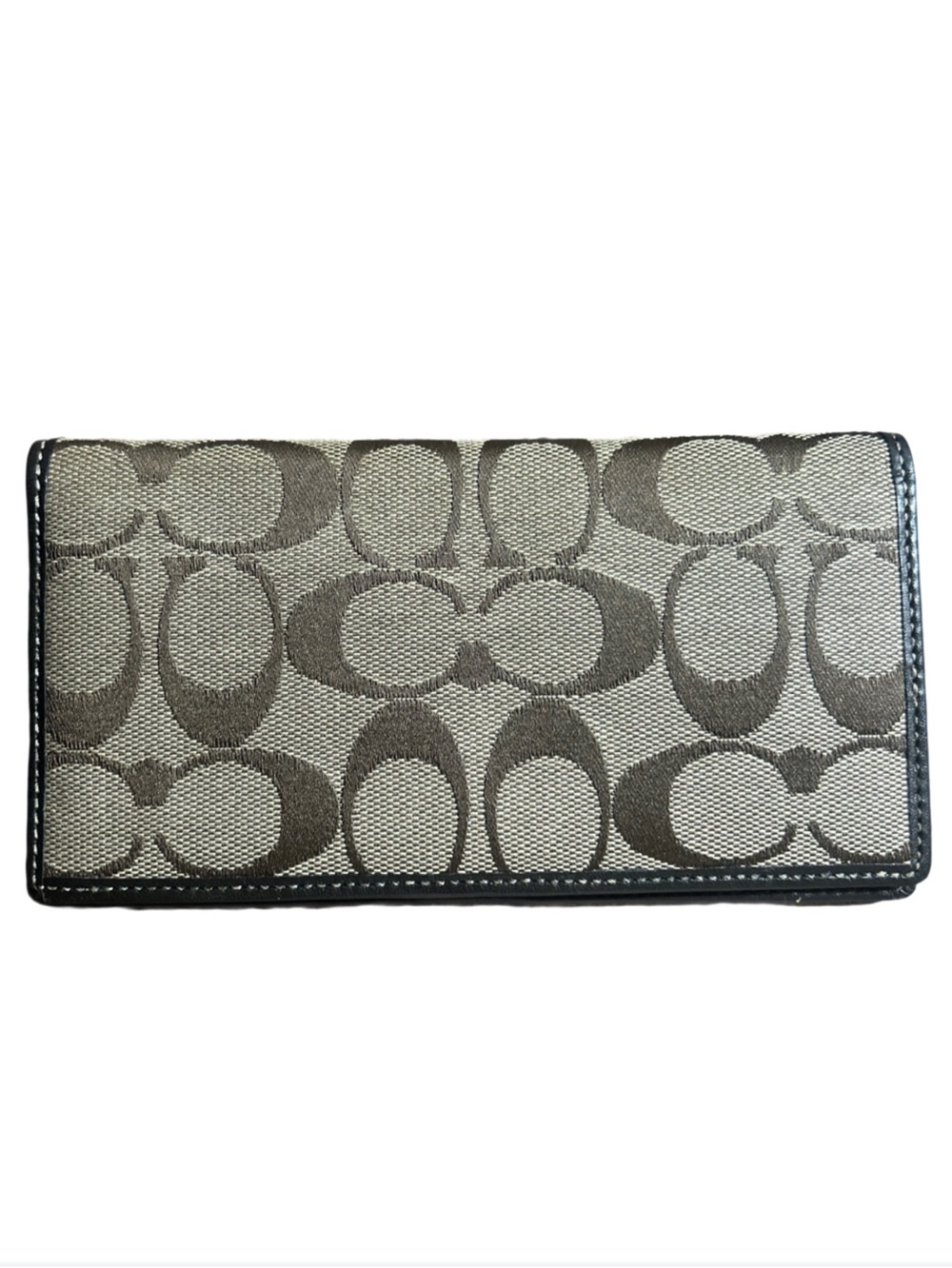 Coach Signature Continental Check book holder Wallet insert
